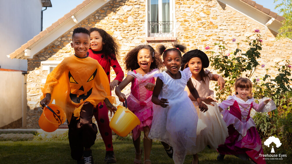 Children Enjoying Halloween With Clear Eye Vision